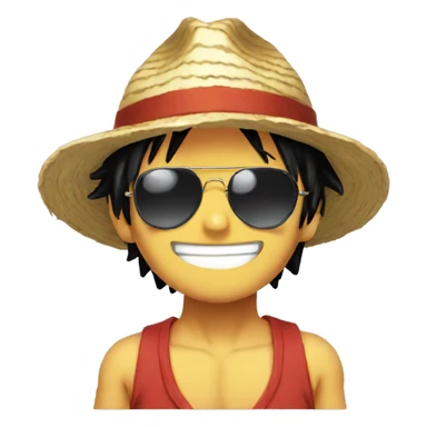Luffy with sunglasses sticker