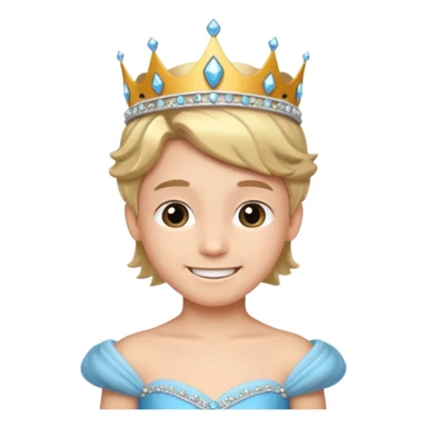 The boy is getting a princess makeover sticker