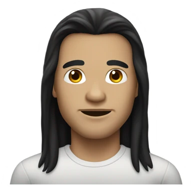 A man with long black hair and light skin. sticker