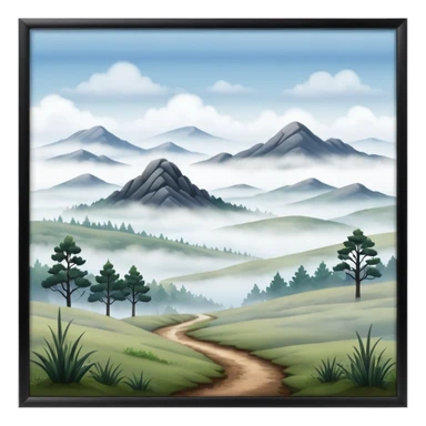 foggy moor environment with foggy mist sky in background sticker