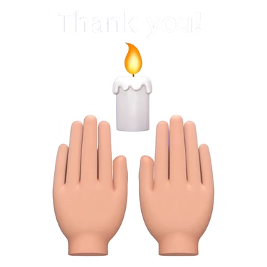 A fb picture that shows thanks with a Vertical position🙏 hands praying and seperatly a candle burning with vilet bluish color backgroundA fb picture that shows thanks with a hands praying and a candle burning with vilet bluish color background and the words Thank you! sticker