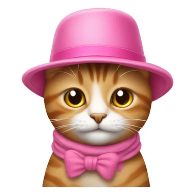 Cat wearing pink hat sticker