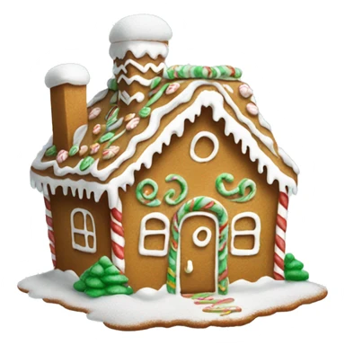 gingerbread house with powdered sugar and green sage  sticker