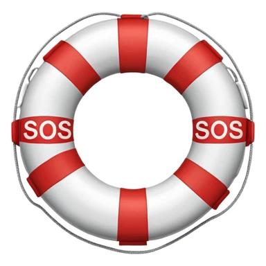 An SOS themed emoji life saver sticker