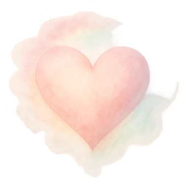 heart with a soft rainbow mist, digital illustration sticker