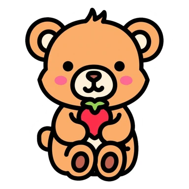 bear with strawberry sticker