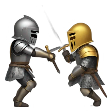Two knights fighting sticker