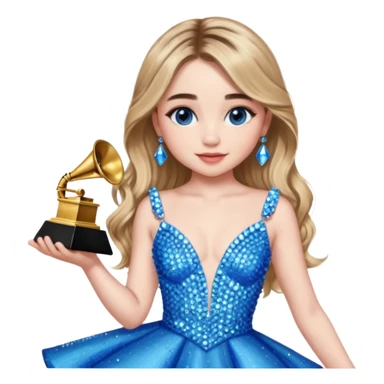 sabrina carpenter blue rhinestone grammy dress sticker