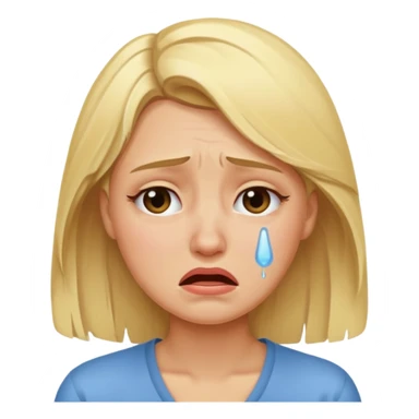 blonde woman crying sticker