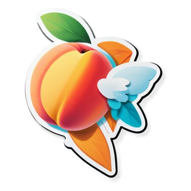 Peach air sticker