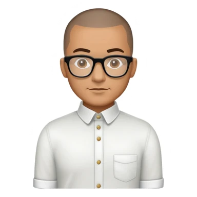 40 year old Buzz cut Latino with glasses and French cuff shirt sticker