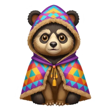 Spectacled bear with a chullo and poncho sticker