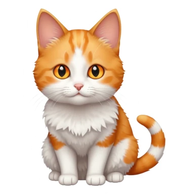 full body small short hair ginger and white cat with orange eyes  sticker