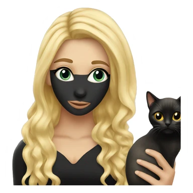 Pretty long blonde haired woman holding Black cat sticker