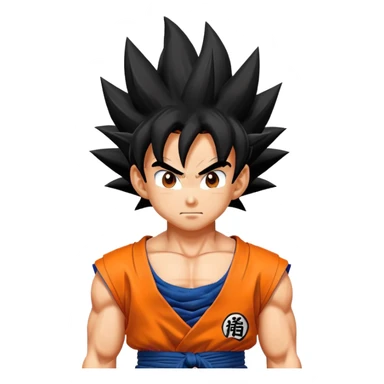 Goku from Dragon Ball Z, spiky black hair, orange gi sticker