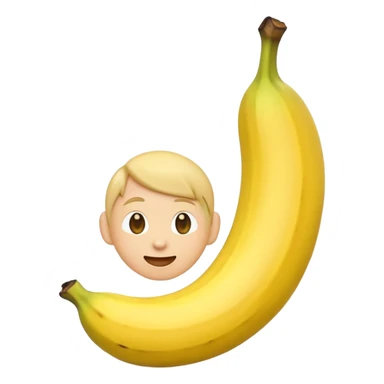 Emoji with banaan in ear sticker