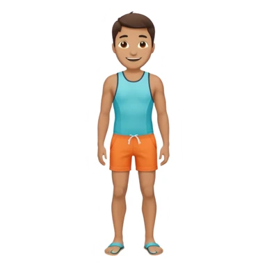 a man in Bermuda shorts as a swimsuit full body sticker