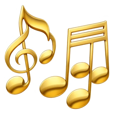 drei musiknoten in goldfarben sticker