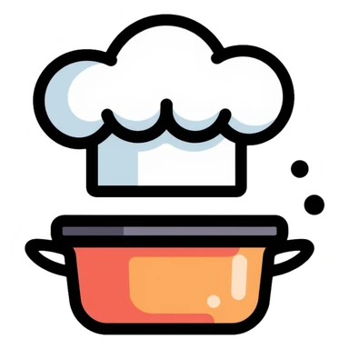 chef's hat and cooking pot sticker