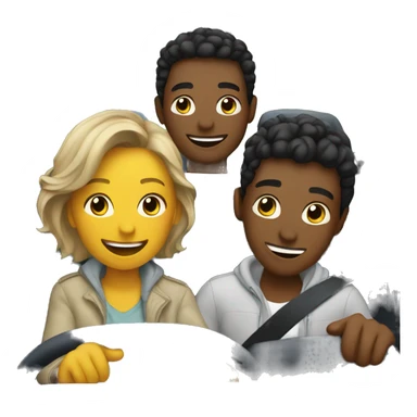 friends enjoying car ride sticker