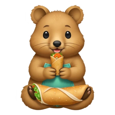 quokka eating spring roll sticker