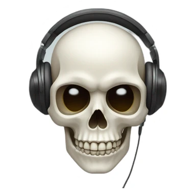 skull with headphones  sticker