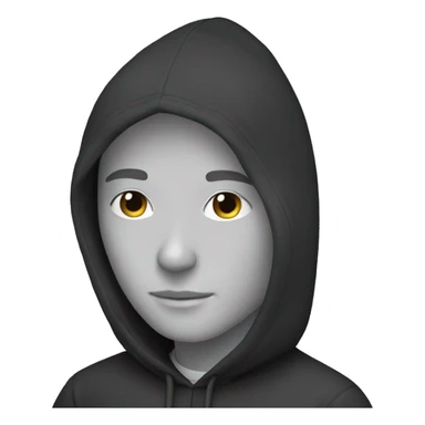 A white person who works as a programmer wears a black hoodie sticker