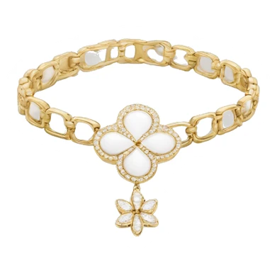 A van cleef white alahambra gold bracelet  sticker