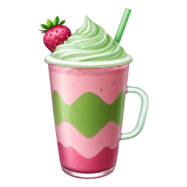 iced strawberry matcha latte sticker