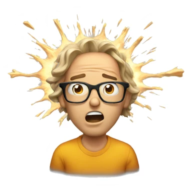 exploding head surprised guy wearing glasses sticker