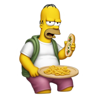 Homero Simpson comiendo rosca sticker