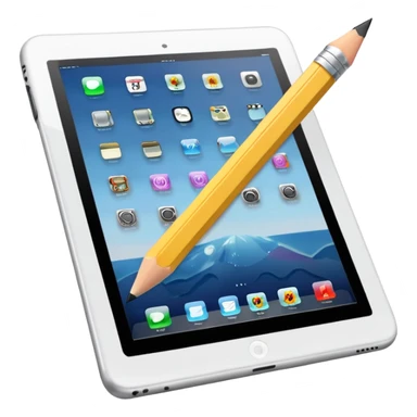 ipad and pencil sticker