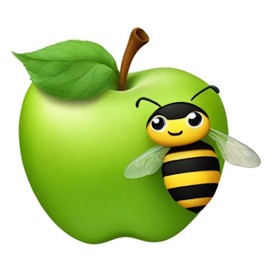 Apple and a bee sticker