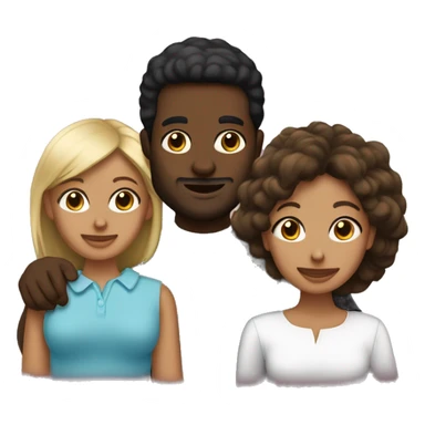 Pareja de pelo negro hombre y mujer con un bebé rubio  sticker