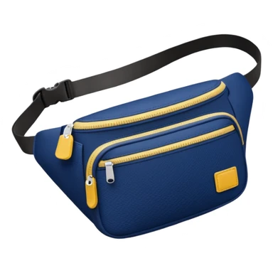 navy blue fanny pack angled view sticker