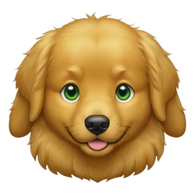 green dog extra furry golden retriever. The dog fur is all green sticker