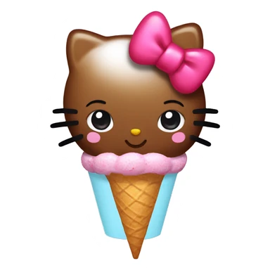 hello kitty with ice cream sticker