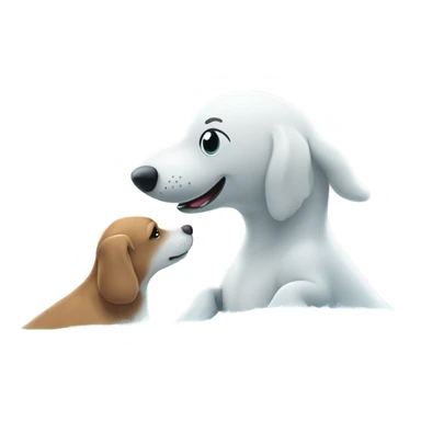 Beluga whale and dog sticker