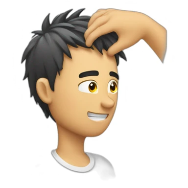 Someone scratches his hair. sticker