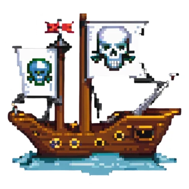 pirate ship with skull flag sticker