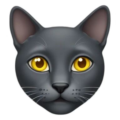 dark gray cat with yellow eyes sticker