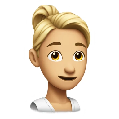 side profile big nose round black circle for blush large eyes and a pony tale black  sticker