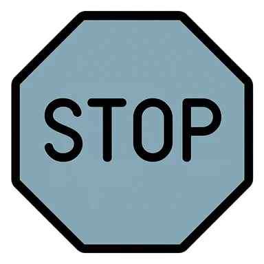 stop sign in soft blue-grey color sticker