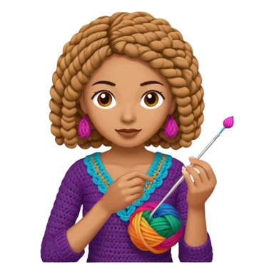 Pegatinas de Mujer tejiendo crochet  sticker