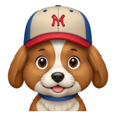 baseball hatted dog sticker