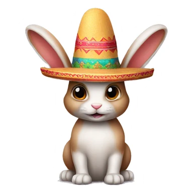 A bunny wearing a sombrero  sticker