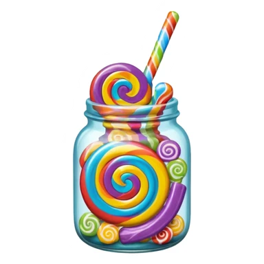 Colorful lollipop jar sticker