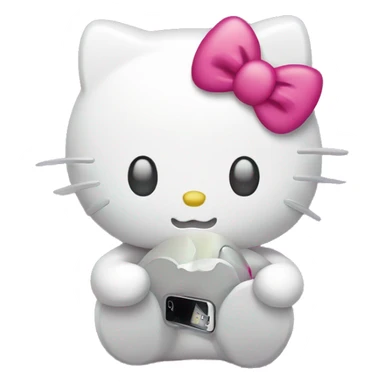 hello kitty with an iphone sticker