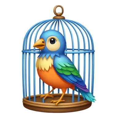 bird in cage sticker