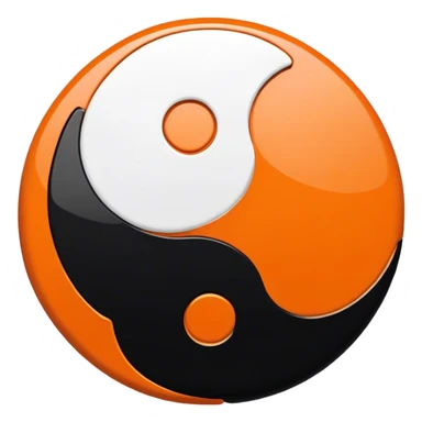 Orange and black ying yang sticker
